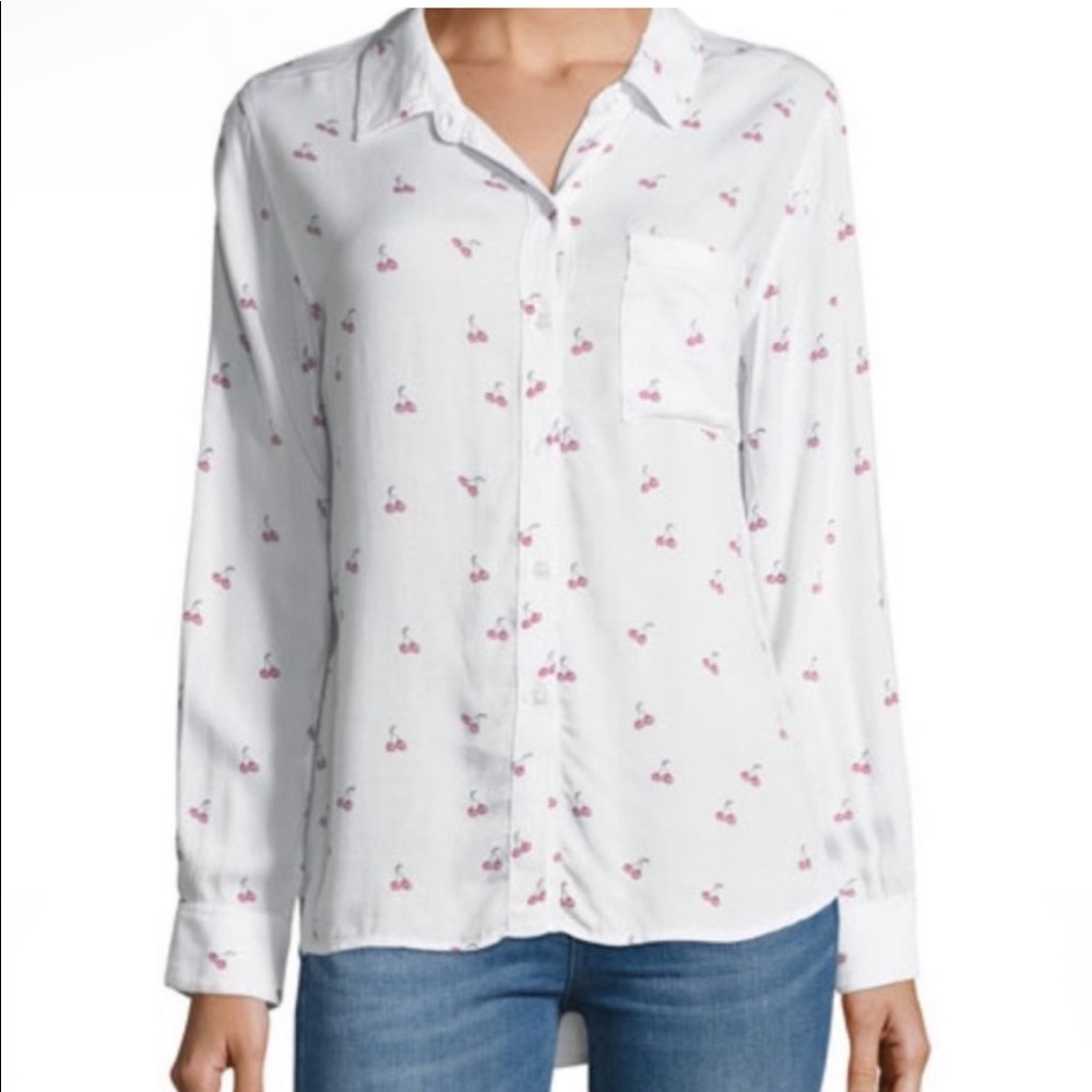 Super Soft Button Down Cherry Top - image 1